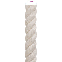 Produktbild för Juterep 14 Vit 100% Tossa jute