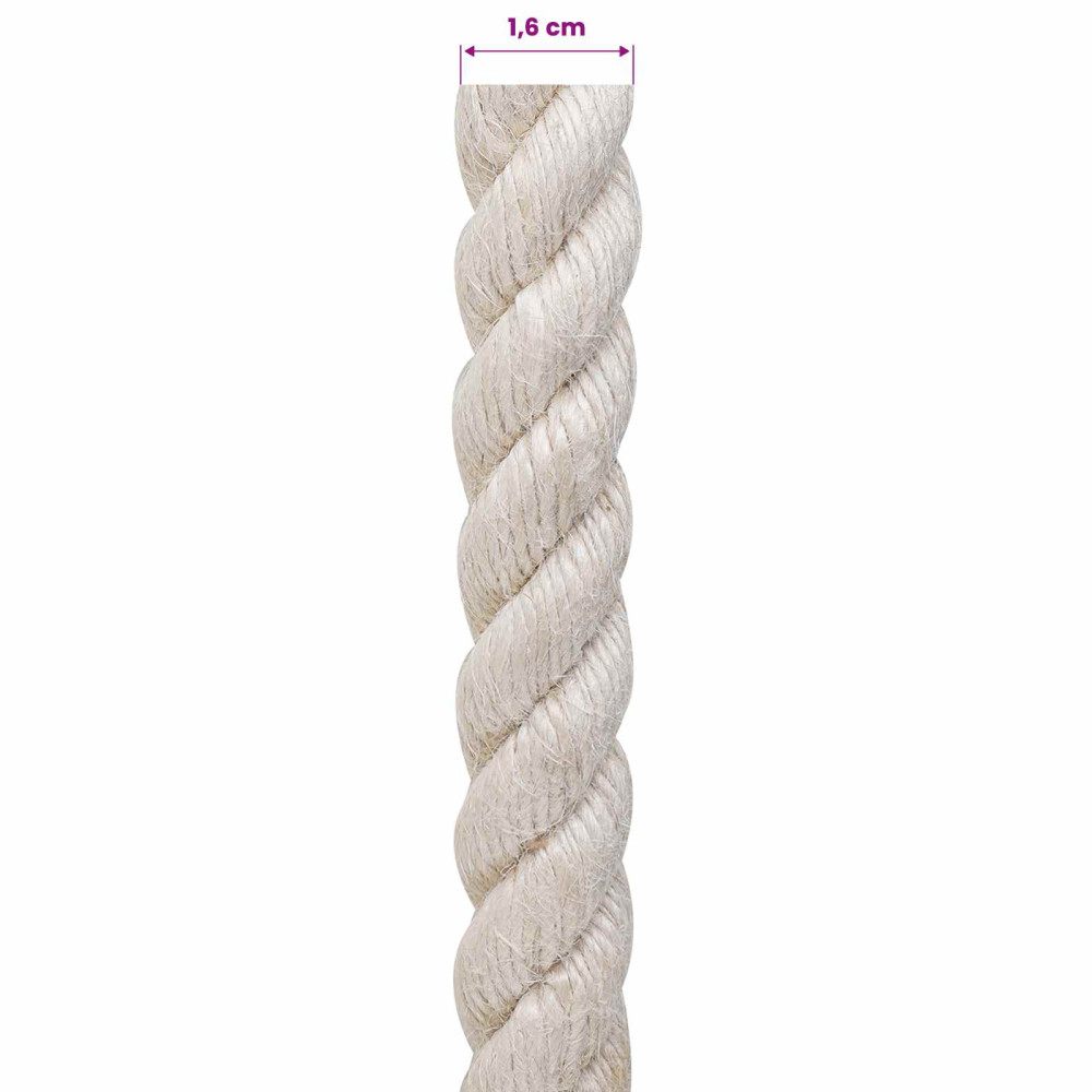 Produktbild för Juterep 16 Vit 100% Tossa jute