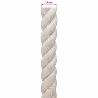 Produktbild för Juterep 16 Vit 100% Tossa jute