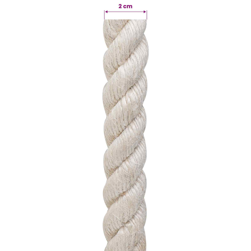 Produktbild för Juterep 20 Vit 100% Tossa jute