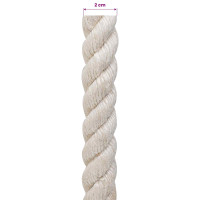 Produktbild för Juterep 20 Vit 100% Tossa jute