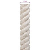 Produktbild för Juterep 40 Vit 100% Tossa jute