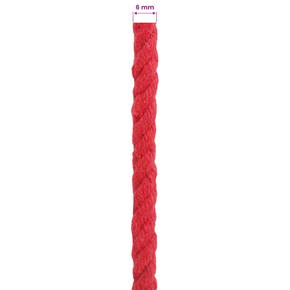 Produktbild för Rep Röd 0,6 x 0,6 x 5000 cm Bomull