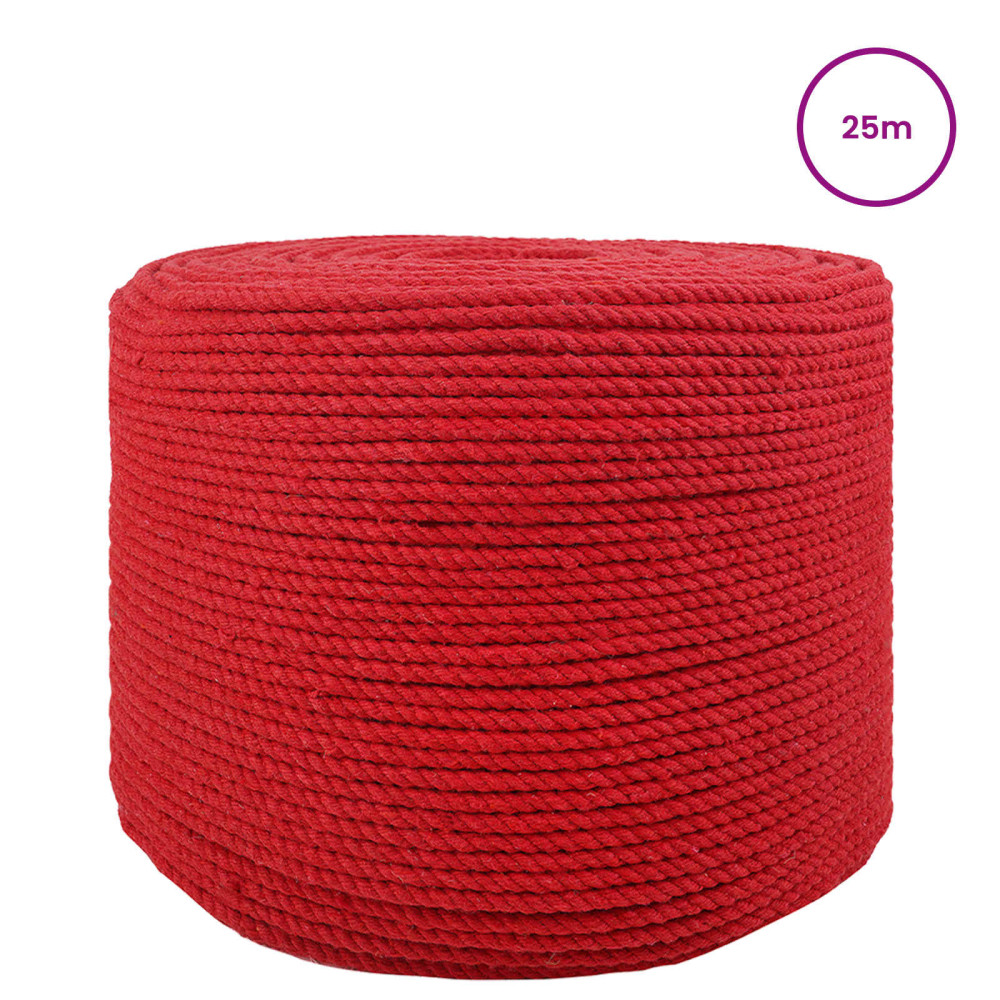 Produktbild för Rep Röd 0,8 x 0,8 x 2500 cm Bomull