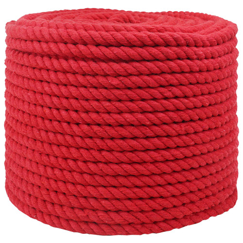 vidaXL Rep Röd 1 x 1 x 10000 cm Bomull