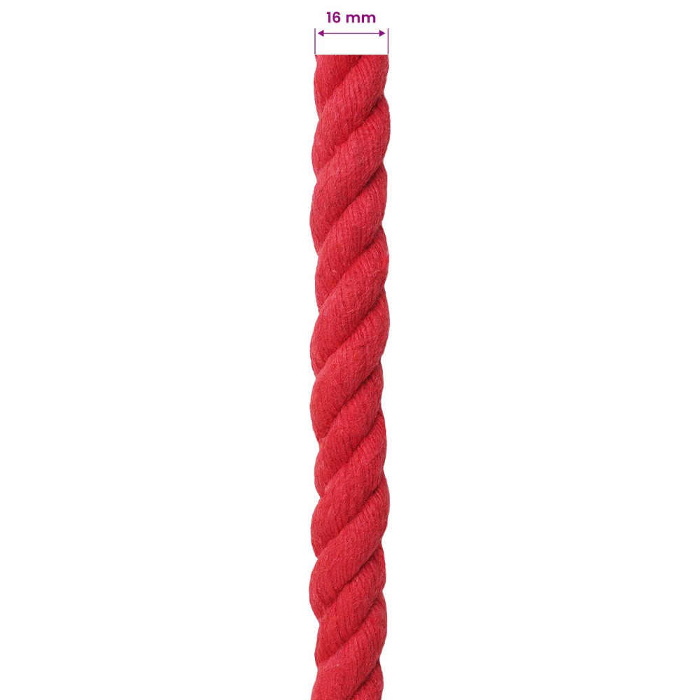 Produktbild för Rep Röd 1,6 x 1,6 x 10000 cm Bomull