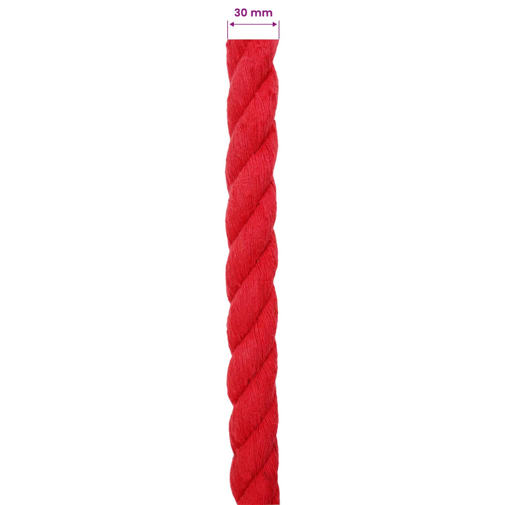 Produktbild för Rep Röd 3 x 3 x 2500 cm Bomull