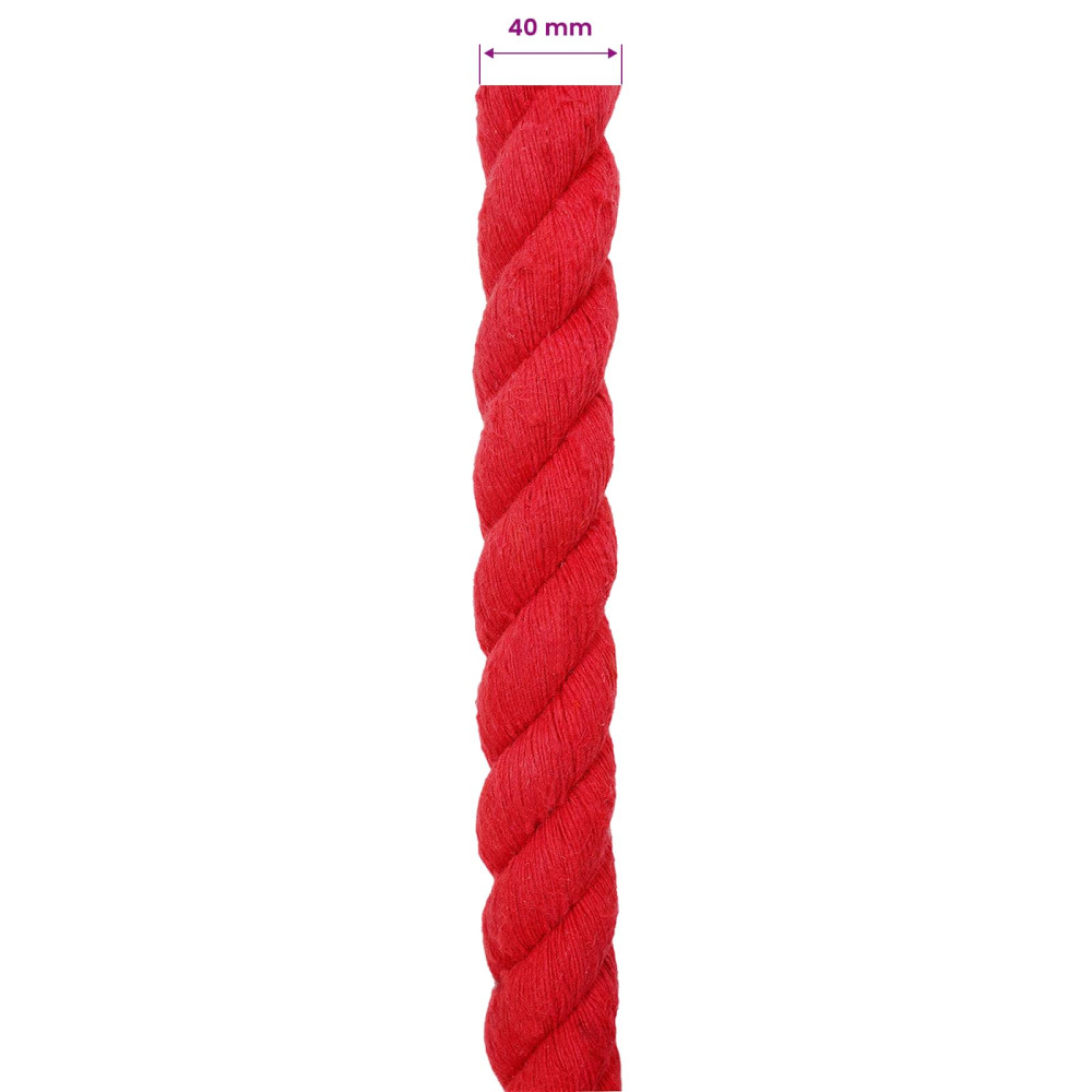 Produktbild för Rep Röd 4 x 4 x 500 cm Bomull