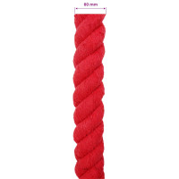 Produktbild för Rep Röd 6 x 6 x 1000 cm Bomull