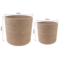 Produktbild för Krukset för Växter 2 pcs Naturlig Ø 28 x 28 cm 100% Tossa Jute