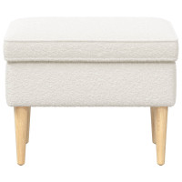 Produktbild för Fotpall Gräddvit 55 x 35 x 41 cm Bouclé