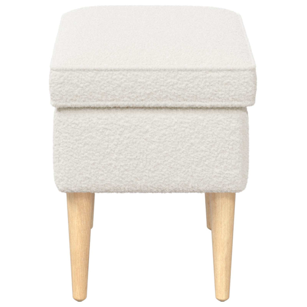 Produktbild för Fotpall Gräddvit 55 x 35 x 41 cm Bouclé