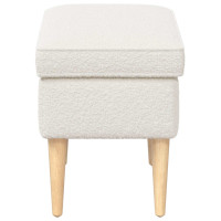Produktbild för Fotpall Gräddvit 55 x 35 x 41 cm Bouclé