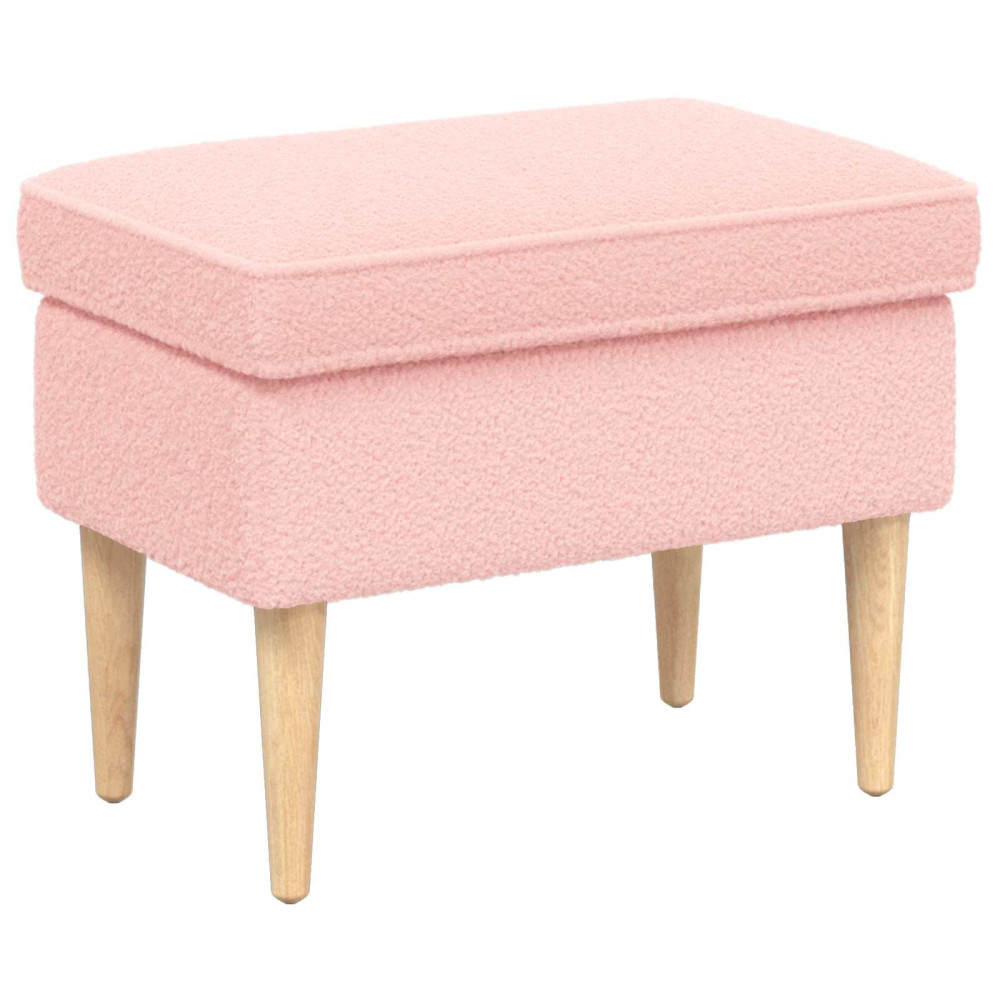 Produktbild för Fotpall Rosa 55 x 35 x 41 cm Bouclé