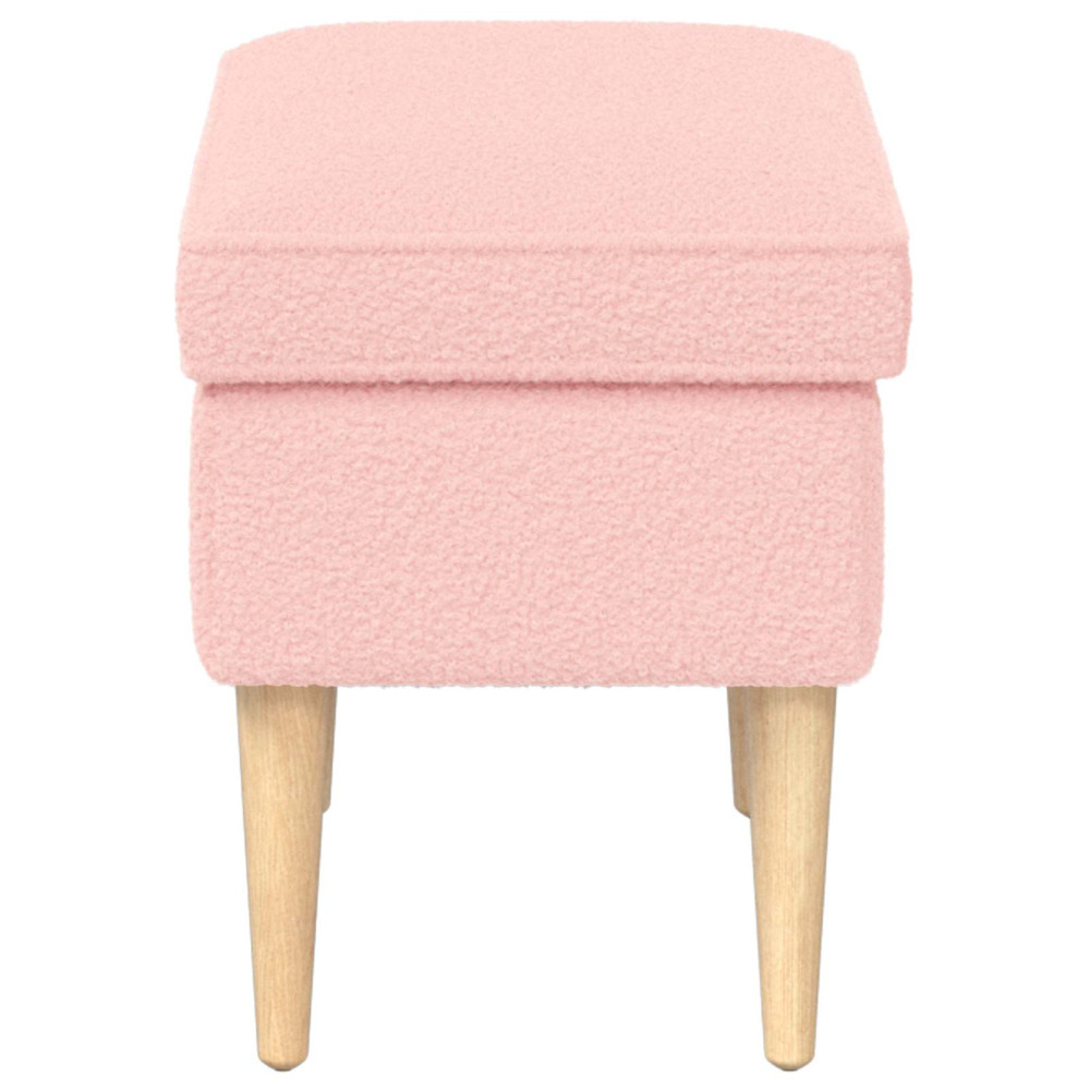 Produktbild för Fotpall Rosa 55 x 35 x 41 cm Bouclé