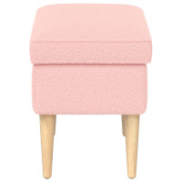Produktbild för Fotpall Rosa 55 x 35 x 41 cm Bouclé