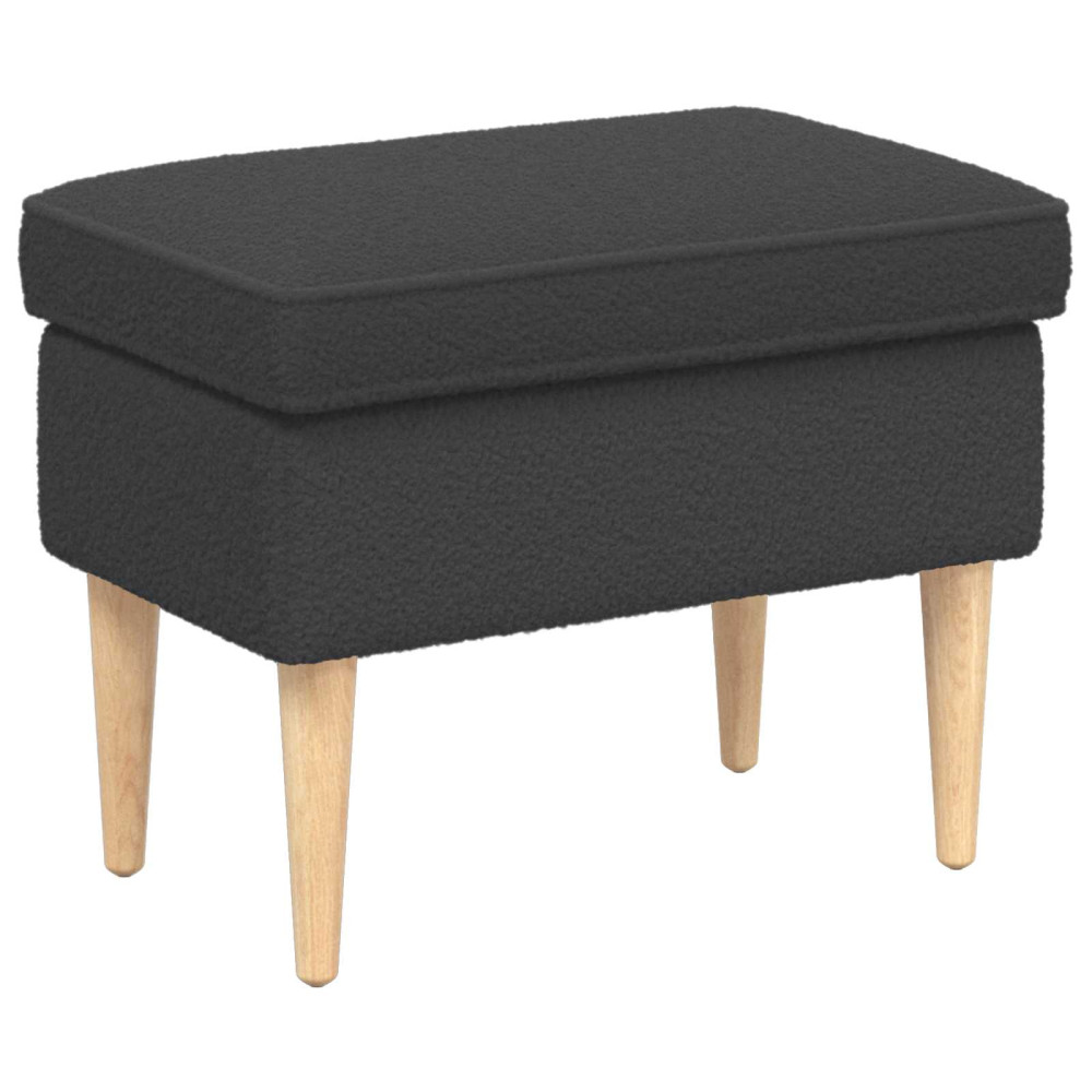 Produktbild för Fotpall Mörkgrå 55 x 35 x 41 cm Bouclé