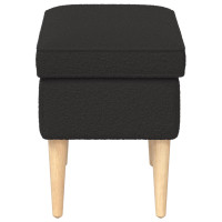 Produktbild för Fotpall Svart 55 x 35 x 41 cm Bouclé