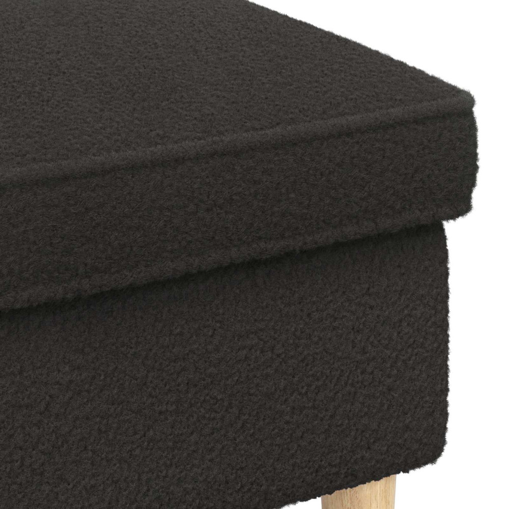 Produktbild för Fotpall Svart 55 x 35 x 41 cm Bouclé