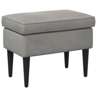 Produktbild för Fotpall Ljusgrå 55 x 35 x 41 cm Sammet