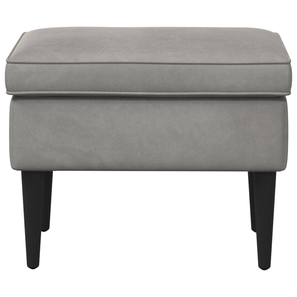 Produktbild för Fotpall Ljusgrå 55 x 35 x 41 cm Sammet