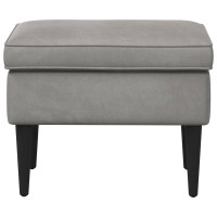Produktbild för Fotpall Ljusgrå 55 x 35 x 41 cm Sammet