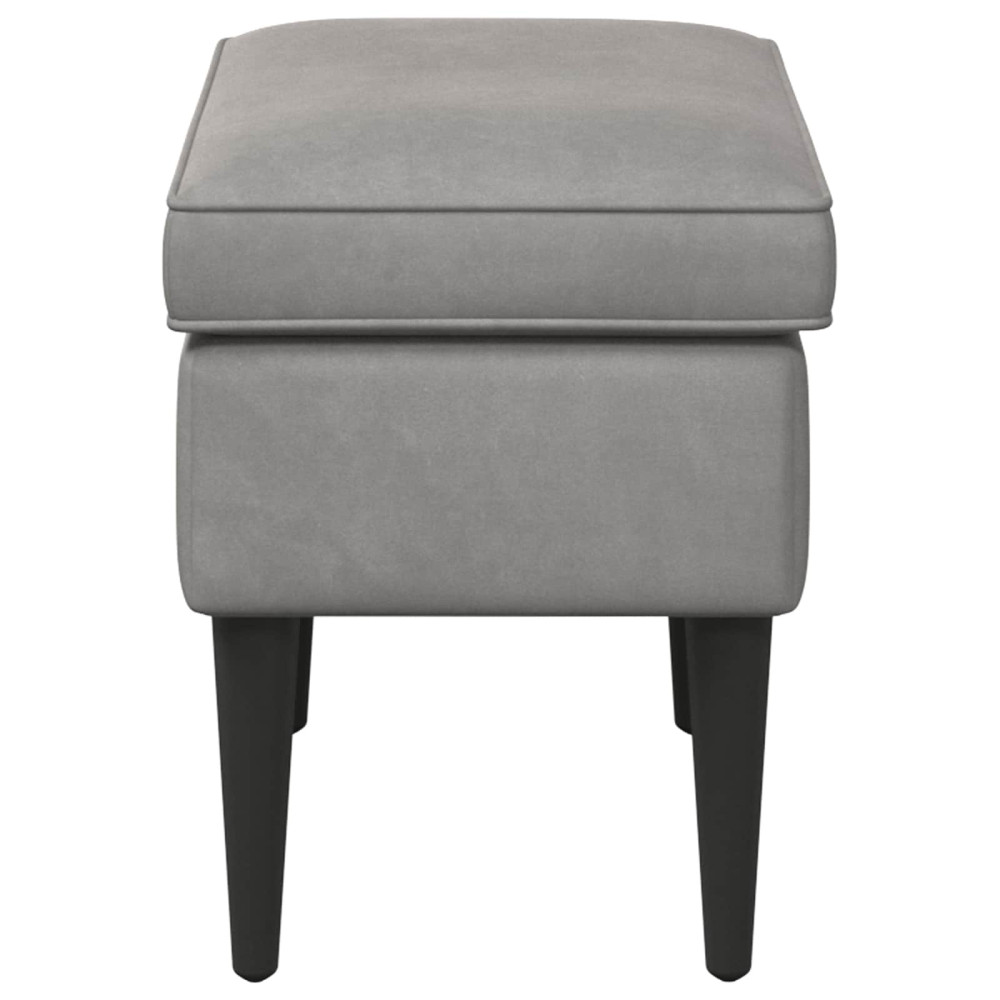 Produktbild för Fotpall Ljusgrå 55 x 35 x 41 cm Sammet