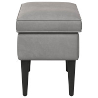 Produktbild för Fotpall Ljusgrå 55 x 35 x 41 cm Sammet