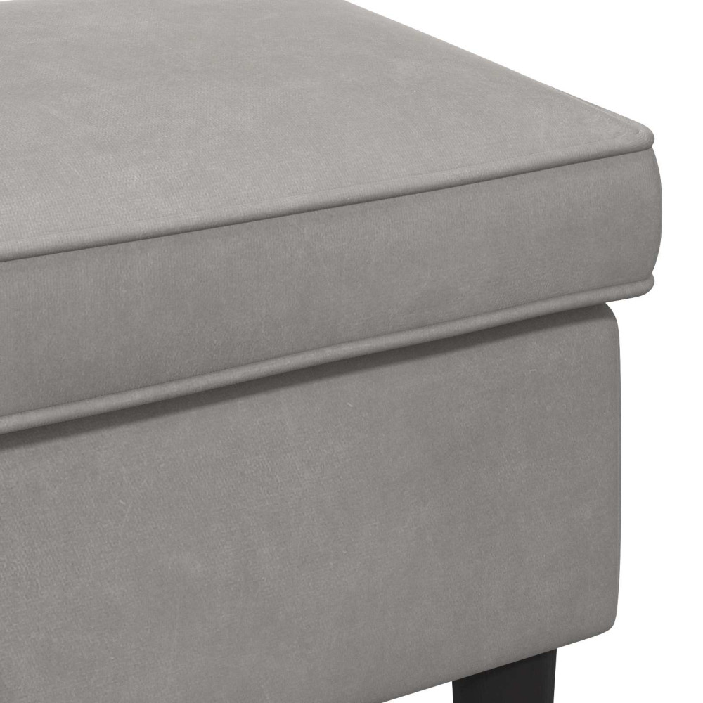 Produktbild för Fotpall Ljusgrå 55 x 35 x 41 cm Sammet