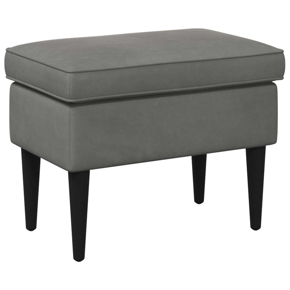 Produktbild för Fotpall Mörkgrå 55 x 35 x 41 cm Sammet