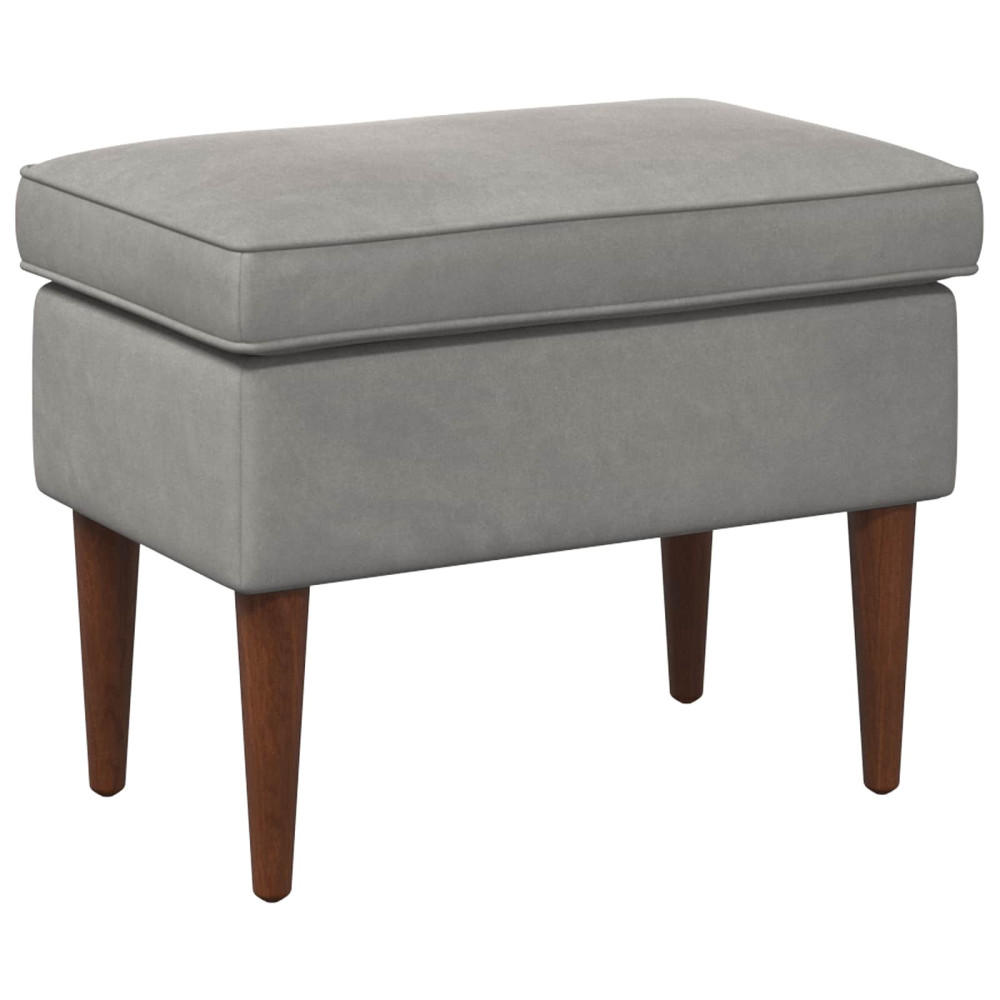 Produktbild för Fotpall Ljusgrå 55 x 35 x 41 cm Sammet