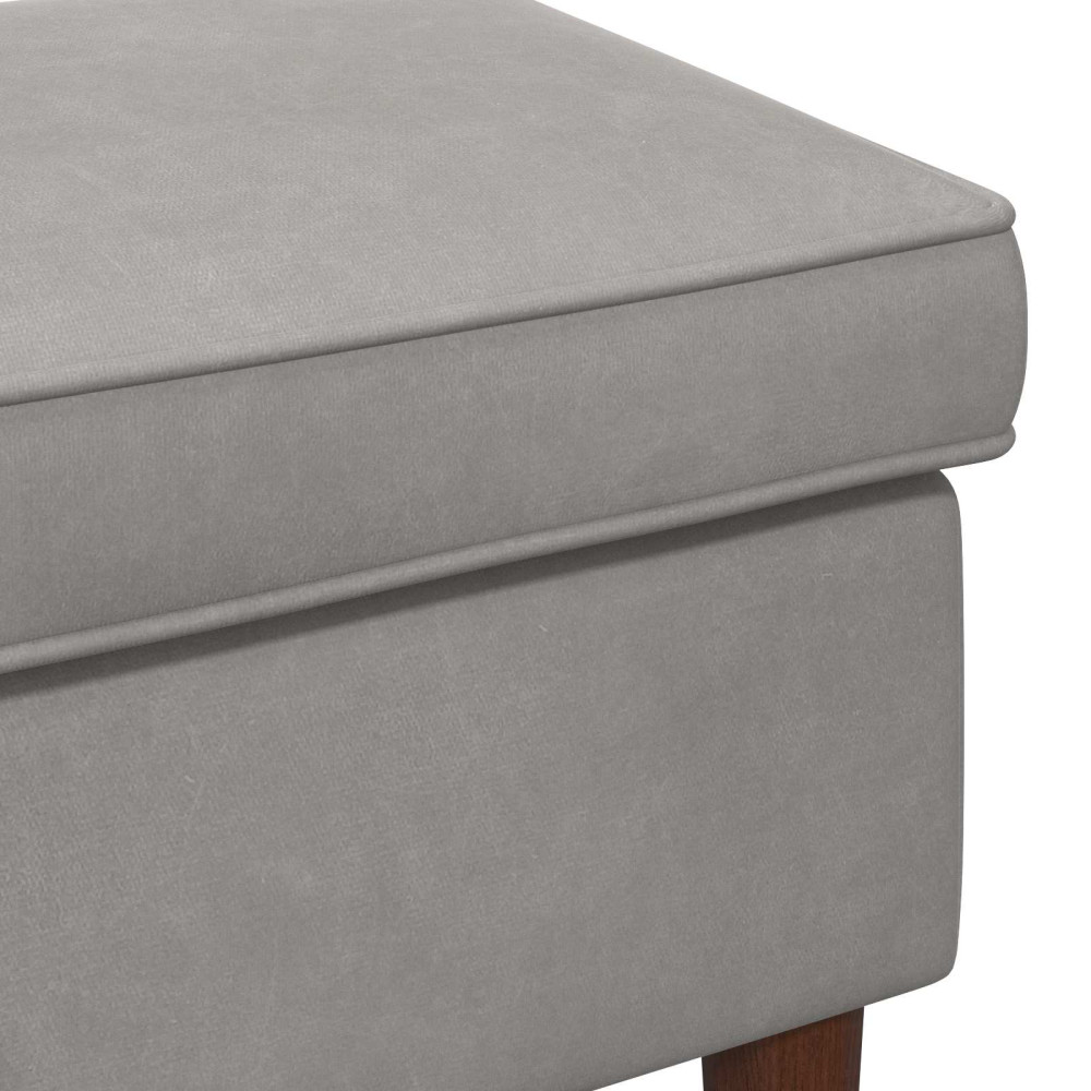 Produktbild för Fotpall Ljusgrå 55 x 35 x 41 cm Sammet
