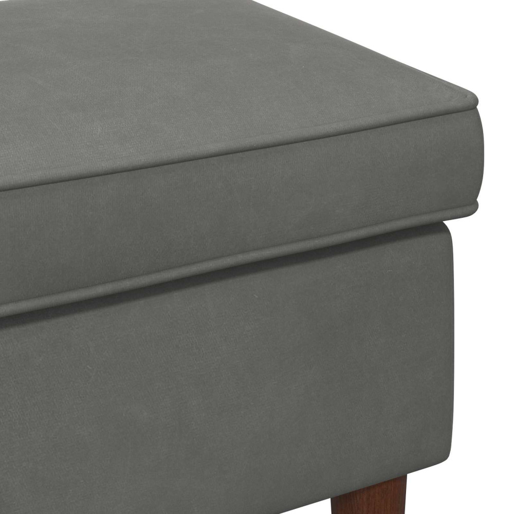 Produktbild för Fotpall Mörkgrå 55 x 35 x 41 cm Sammet