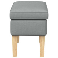 Produktbild för Fotpall Ljusgrå 55 x 35 x 41 cm Tyg
