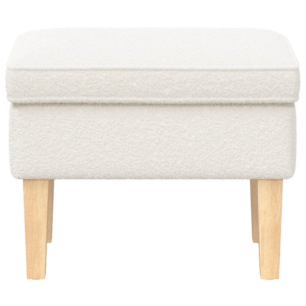 Produktbild för Fotpall Gräddvit 55 x 35 x 41 cm Bouclé