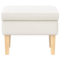 Produktbild för Fotpall Gräddvit 55 x 35 x 41 cm Bouclé
