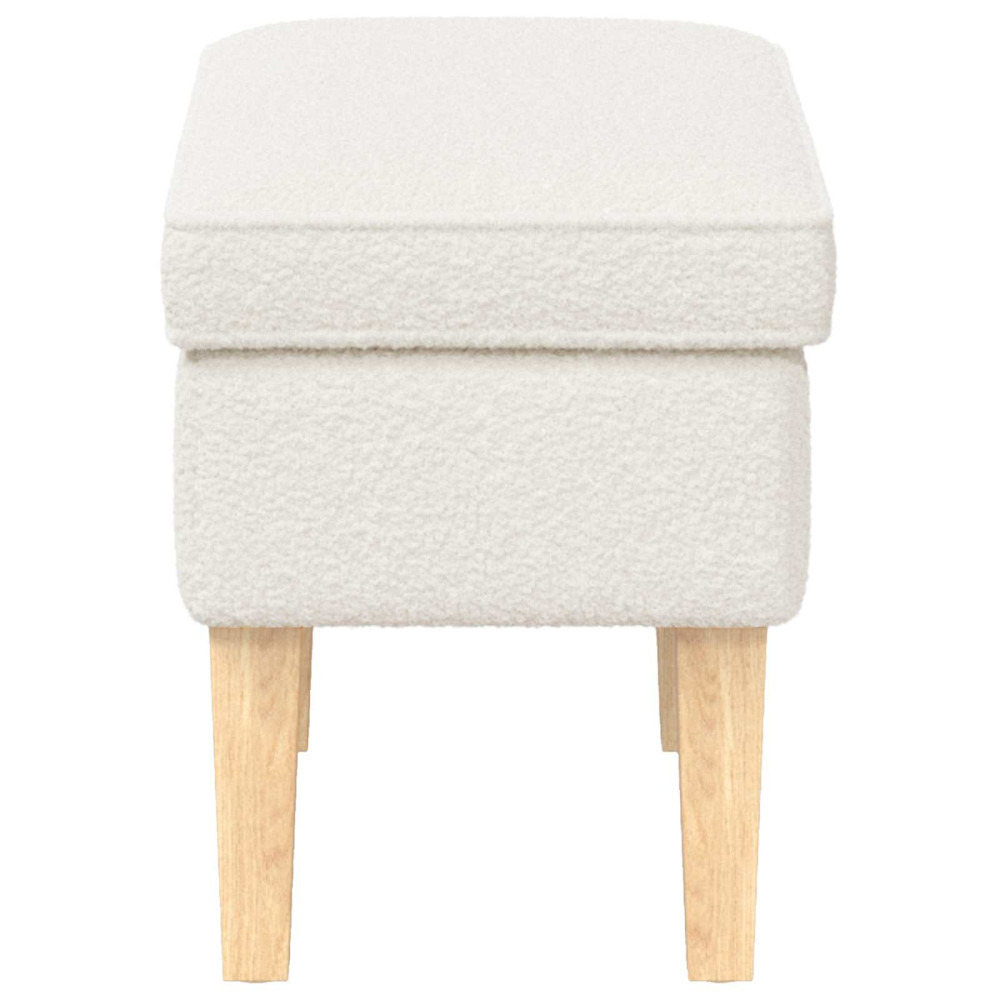 Produktbild för Fotpall Gräddvit 55 x 35 x 41 cm Bouclé