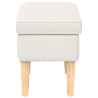 Produktbild för Fotpall Gräddvit 55 x 35 x 41 cm Bouclé