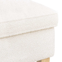 Produktbild för Fotpall Gräddvit 55 x 35 x 41 cm Bouclé