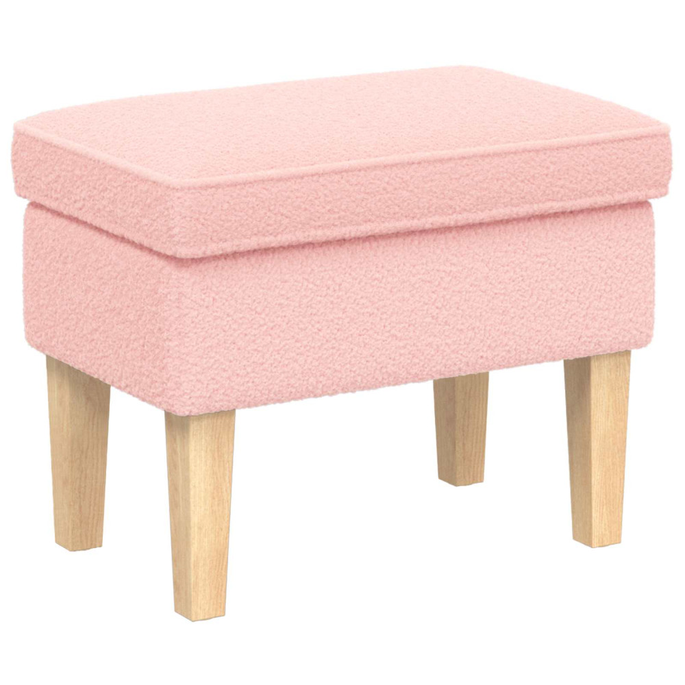 Produktbild för Fotpall Rosa 55 x 35 x 41 cm Bouclé