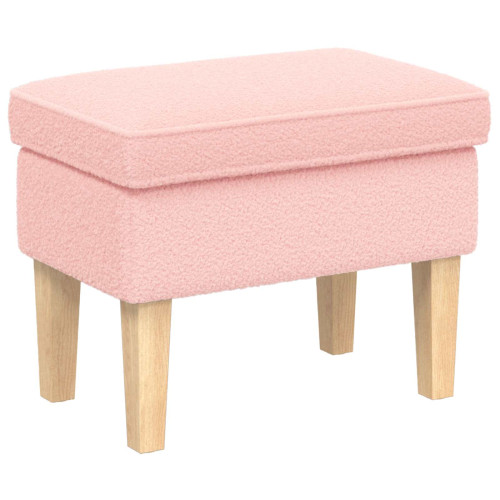 vidaXL Fotpall Rosa 55 x 35 x 41 cm Bouclé
