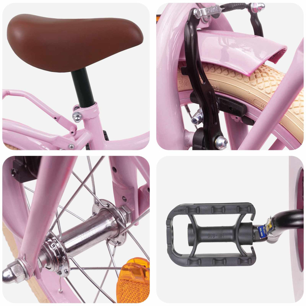 Produktbild för Barncykel 14 Tum från 3-5 år gammal Ljusrosa