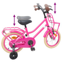 Produktbild för Barncykel 14 Tum från 3-5 år gammal Mörkrosa