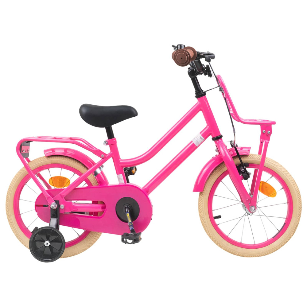 Produktbild för Barncykel 16 Tum för 4-6 år gamla Mörkrosa