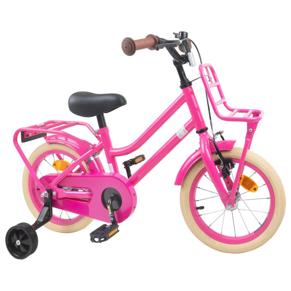 Produktbild för Barncykel 16 Tum för 4-6 år gamla Mörkrosa