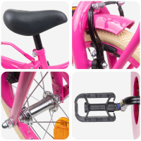 Produktbild för Barncykel 16 Tum för 4-6 år gamla Mörkrosa