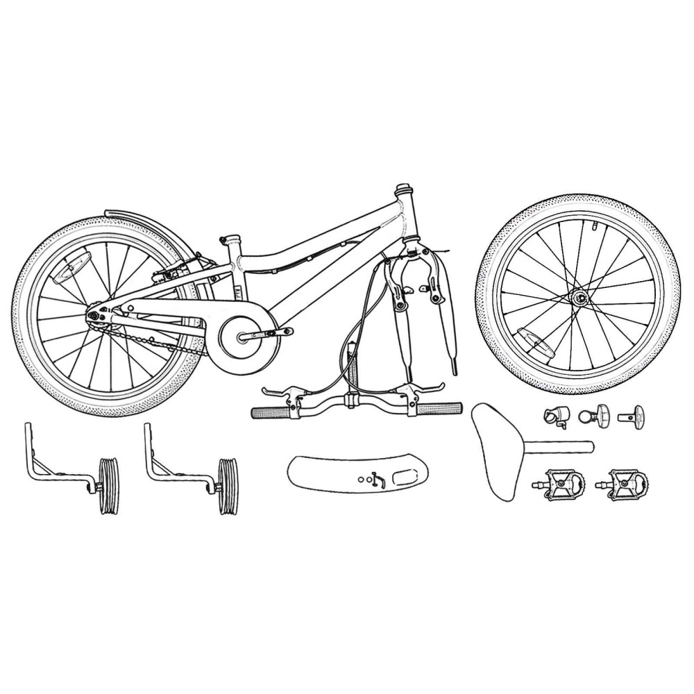 Produktbild för Barncykel 14 Tum från 3-5 år gammal Ljusgrön