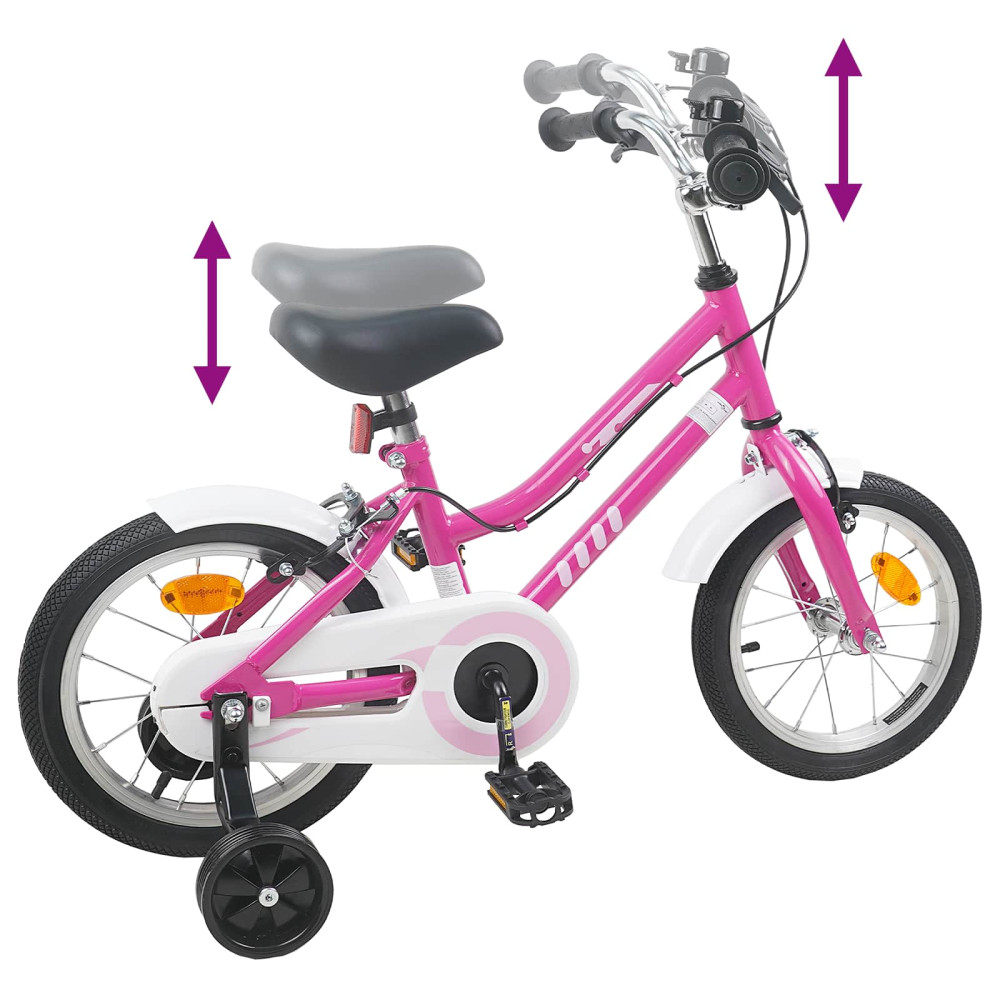 Produktbild för Barncykel 14 Tum från 3-5 år gammal Rosa Vit