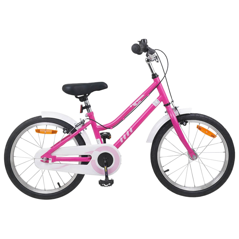 Produktbild för Barncykel 18 Tum för 5-7 år gamla Rosa Vit