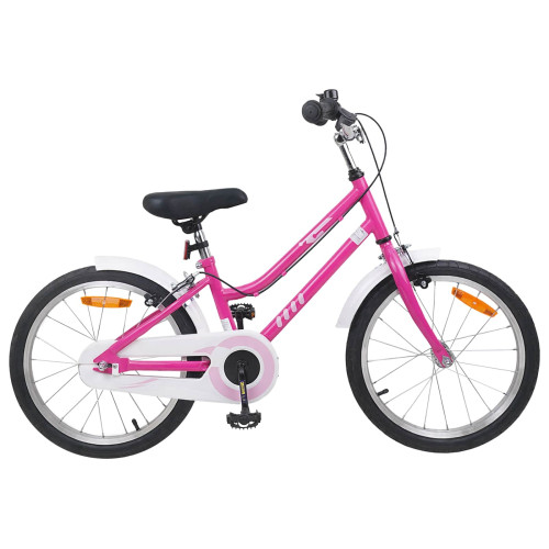vidaXL Barncykel 18 Tum för 5-7 år gamla Rosa Vit